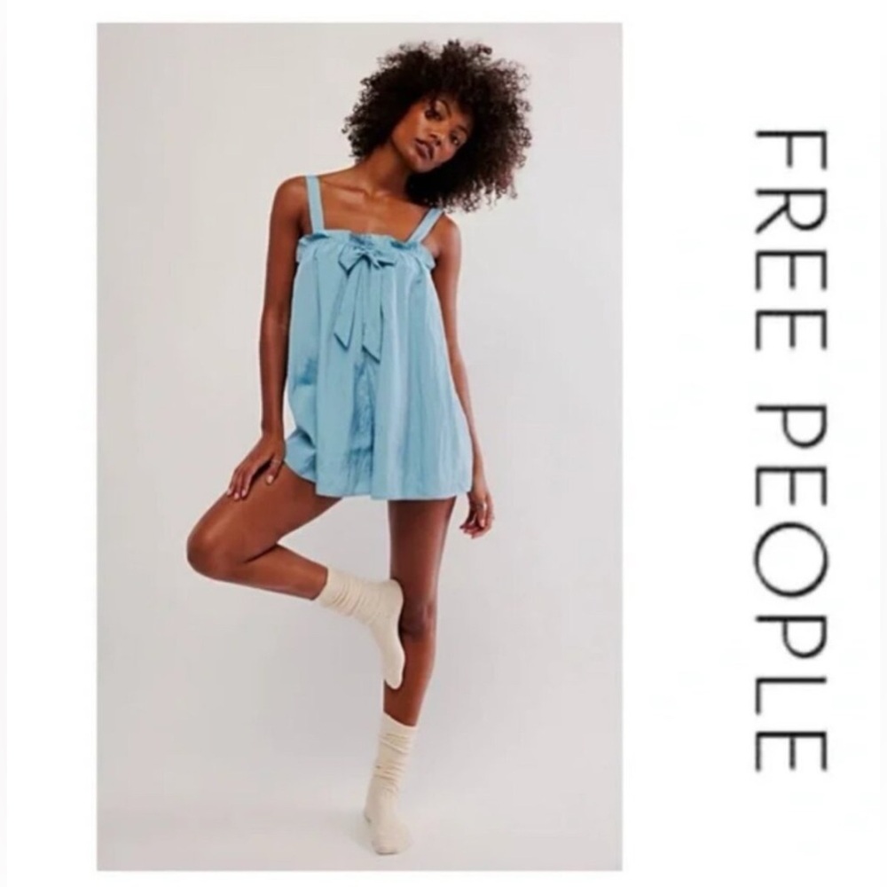 🩵 Free People Romper Pajamas. Light Blue. NWT. 🩵 - Picture 3 of 14